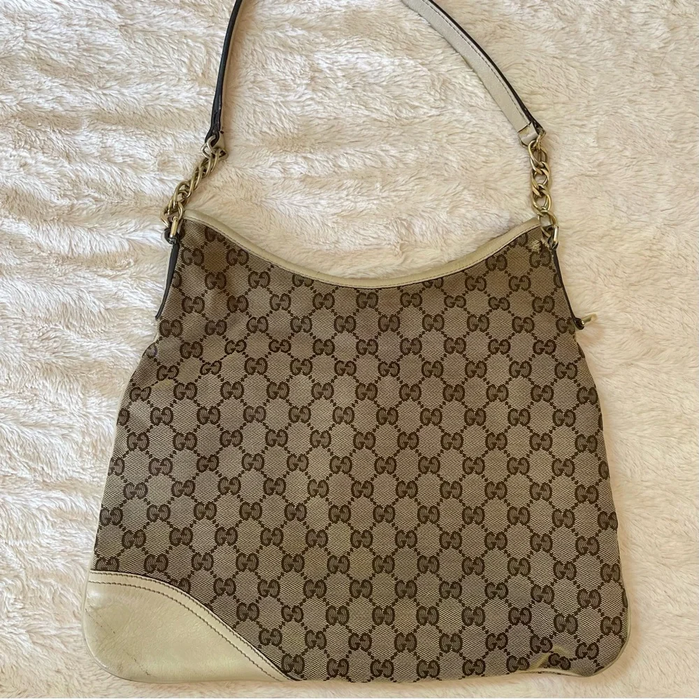 Gucci Beige and Brown GG Shoulder Bag - Picture 3 of 6